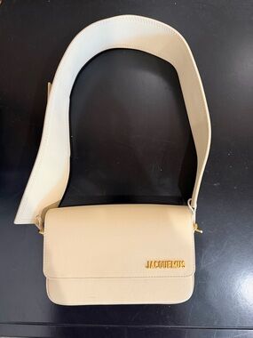 Jacquemus Cream Shoulder Bag with Gold Logo